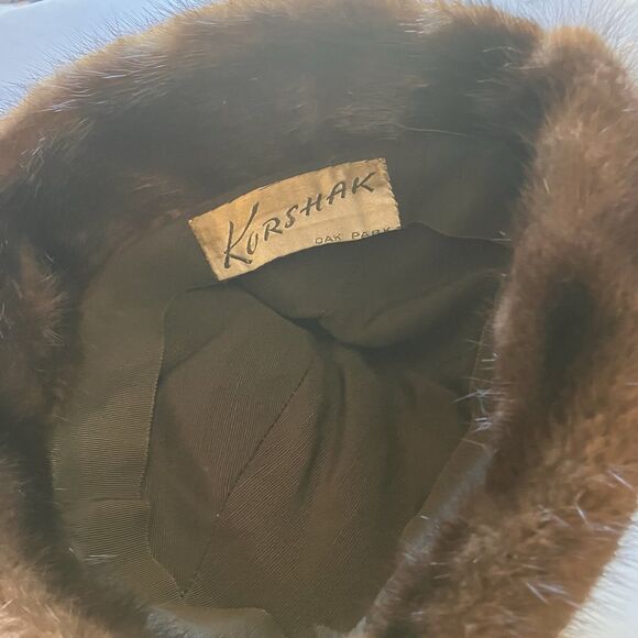 Vintage Mink Fur Women’s Stole Scarf Mink Hat Elegant Glamour 50s Hollywood - Picture 2 of 7